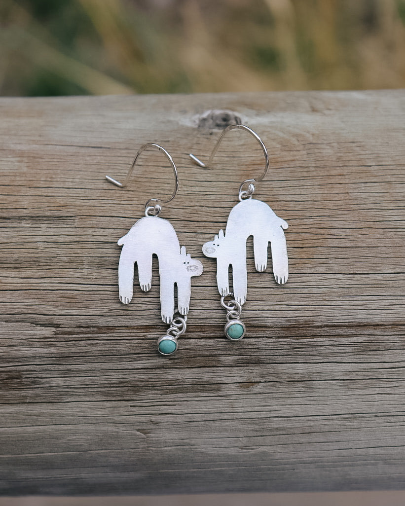 Doodle Bear Earrings || Lone Mountain Turquoise