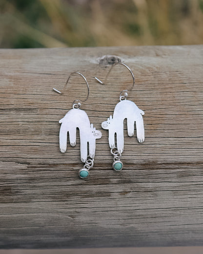 Doodle Bear Earrings || Lone Mountain Turquoise