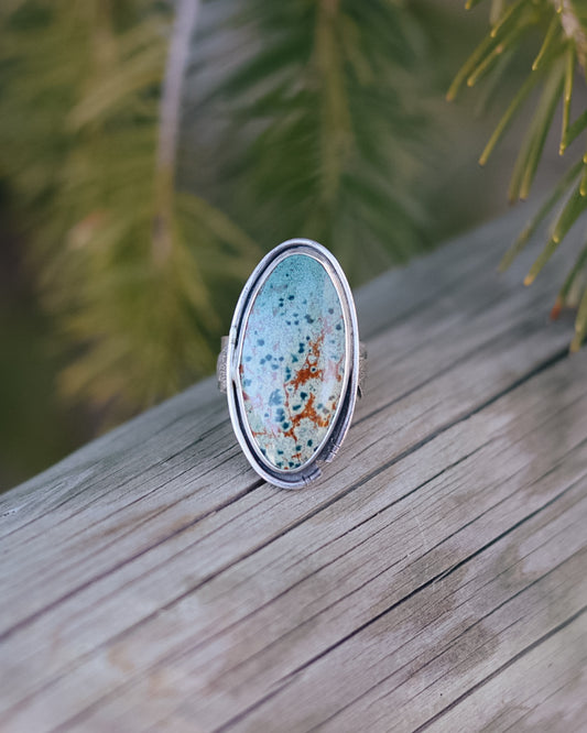 Split Kokanee Ring || Morning Dew Jasper 8.5