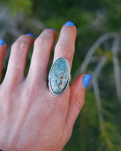 Split Kokanee Ring || Morning Dew Jasper 8.5
