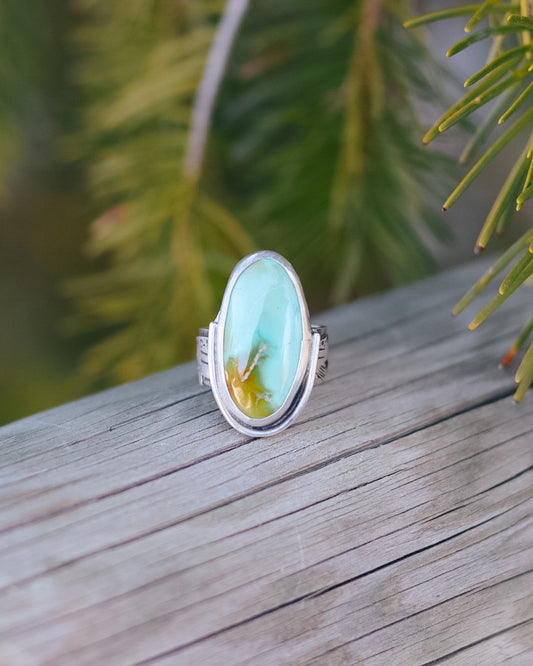 Tahoe Trout Split Ring || Lone Mountain Turquoise || 6.5