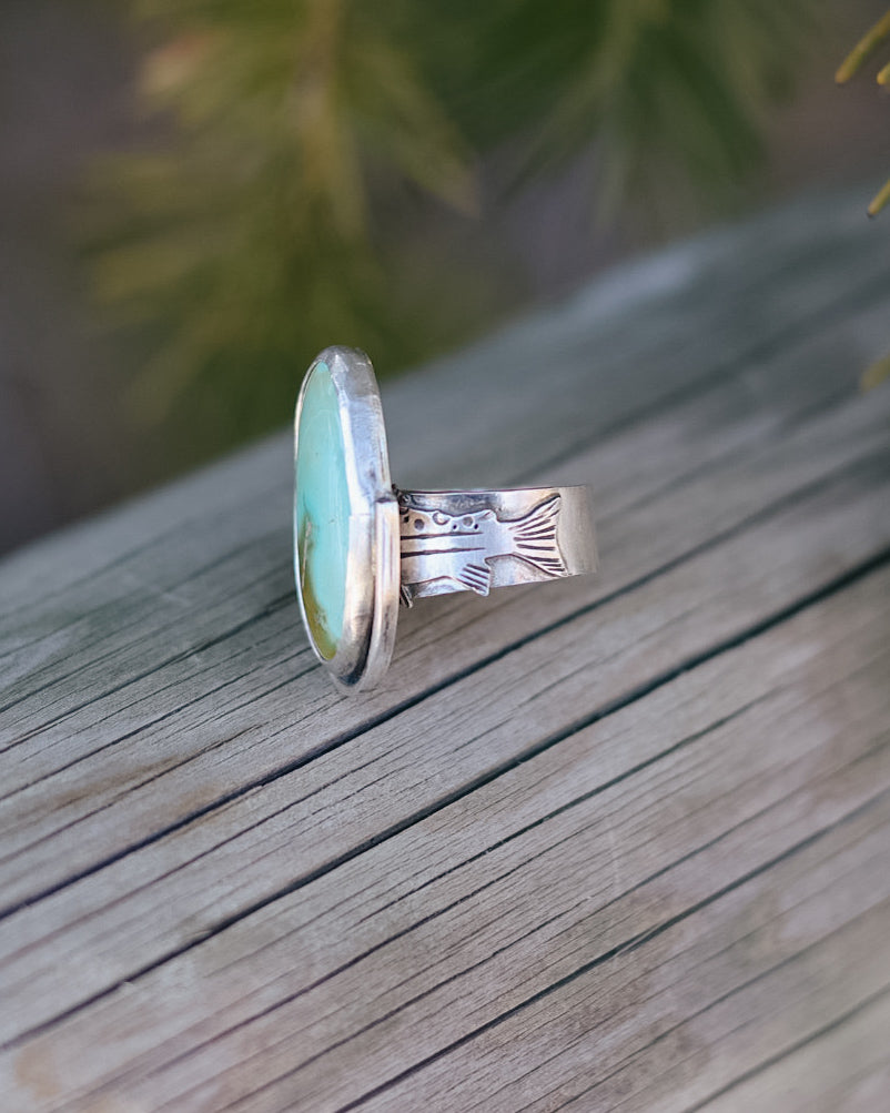 Tahoe Trout Split Ring || Lone Mountain Turquoise || 6.5