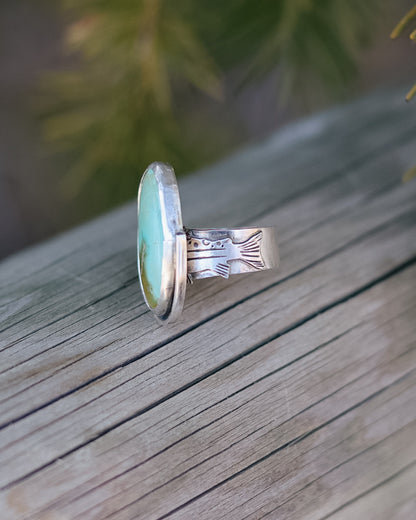 Tahoe Trout Split Ring || Lone Mountain Turquoise || 6.5