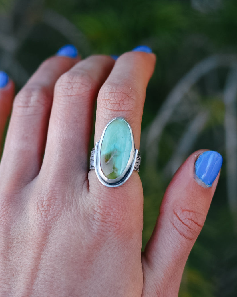 Tahoe Trout Split Ring || Lone Mountain Turquoise || 6.5