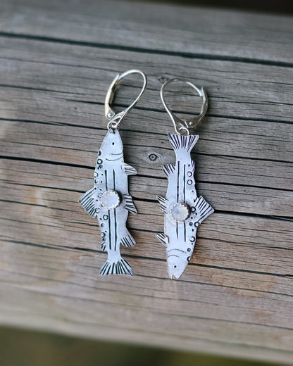 Tahoe Trout Earrings || Moonstone