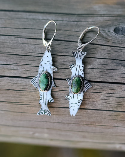 Tahoe Trout Earrings || Sonoran Gold Turquoise
