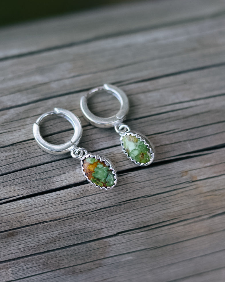 Mini Sonoran Gold Turquoise Huggies