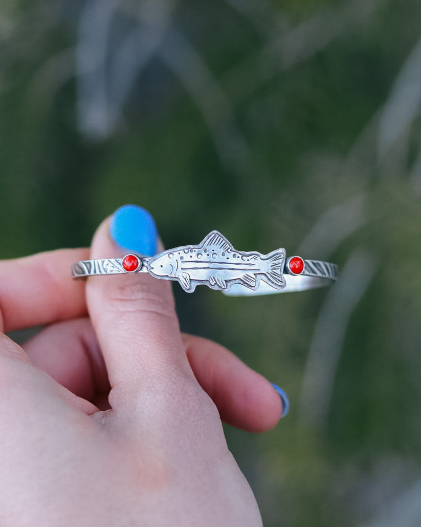 Tahoe Trout Cuff || Red Coral || Topo || 6''