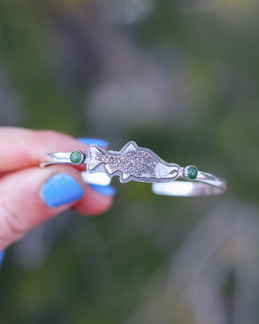 Kokanee Salmon Cuff || Dark Green Turquoise || 6''
