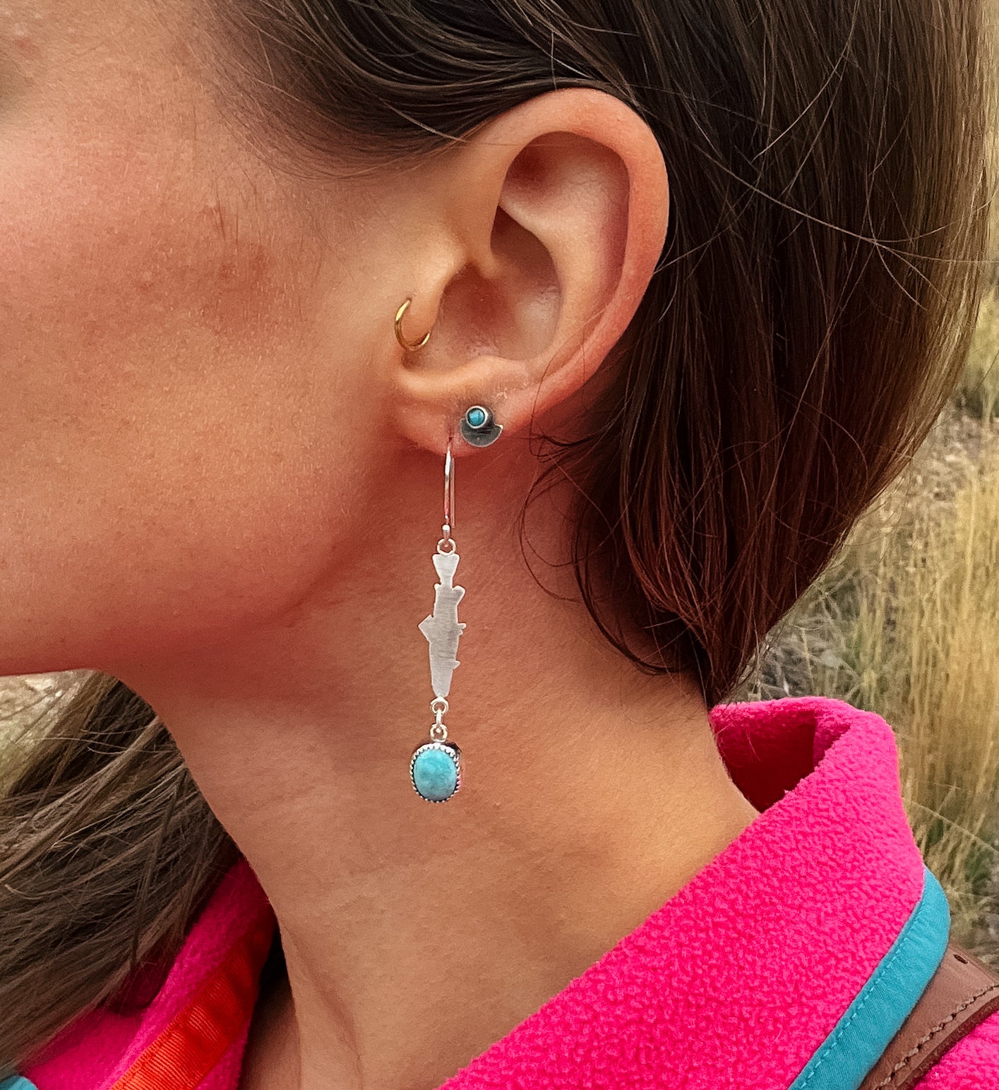 Trout Dangle Earrings || White Water Turquoise