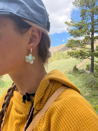 Funky Flower Huggies || Golden hills turquoise